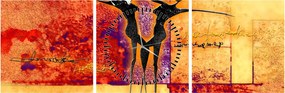 Obraz - Afrykańskie boginie (z zegarem) (90x30 cm)