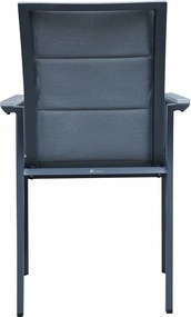 Krzesło Ogrodowe Grafit 56x65x88 cm Szara Szybkoschnąca Tkanina Nowoczesny
