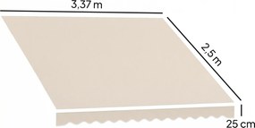 Outsunny Zamienny materiał markizy – osłona przeciwsłoneczna UPF 50+ do ramy 3,5 x 2,5 m, kremowobiała | Aosom PL