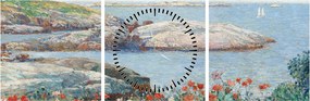 Obraz - Childe Hassam, Poppies,  Isles of Shoals, reprodukcje (z zegarem) (90x30 cm)