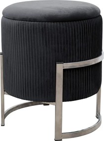 Czarna pufa na nóżkach w stylu glamour Z2-B57