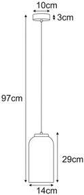 Wisząca lampa z podłużnym szklanym kloszem grafitowa T7-L25