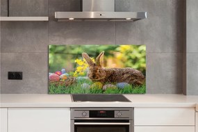 Szklany Panel Królik jajka łąka
