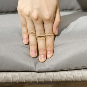 Outsunny Zestaw 2 Krzeseł Ogrodowych z Poduszkami Styl Boho Szare Metalowe Ramy Meble Ogrodowe Tarasowe 57x60x71cm | Aosom PL