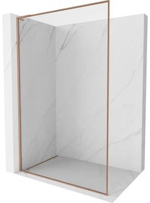 Mexen Kioto-F L ścianka prysznicowa Walk-in z ramką 120 x 202 cm, transparent 8 mm, miedź szczotkowana - 800-120-174-65-00