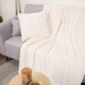 4Home Koc Cozy Knit kremowy, 150 x 200 cm