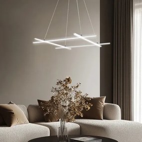 Srebrna nowoczesna lampa wisząca na linkach - M121-Andi
