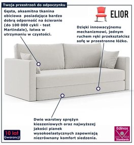 Rozkładana sofa z poduszkami do salonu - 32 kolory A1-D36