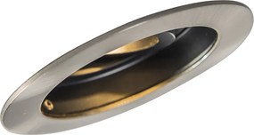 Inteligentny, nowoczesny reflektor wpuszczany stalowy z czarnym, z WiFi GU10 - Rondoo