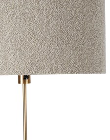 Lampa podłogowa regulowana brąz z abażurem boucle taupe 50 cm - ParteDesignerski Oswietlenie wewnetrzne