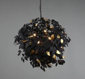 Czarna metalowa lampa wisząca z plastikowym kloszem ø 70 cm Leavy – Reality