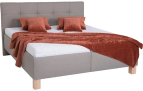 Łóżko tapicerowane z miejscem do przechowywania bez materaca MARIA 180x200 cm taupe