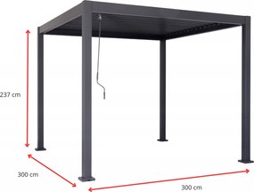 Pergola ogrodowa lamelowa 3x3 m antracyt XT-3653S regulowany dach