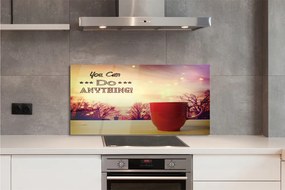 Szklany Panel Napis na Jesiennym Kubku