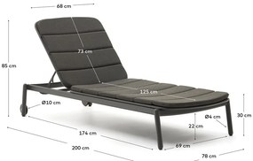 Czarny metalowy leżak ogrodowy Marcona – Kave Home