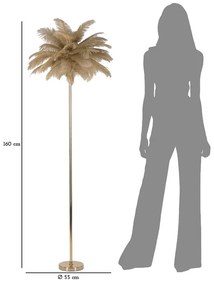 Lampa stojąca w kolorze złota (wysokość 160 cm) Palm – Mauro Ferretti