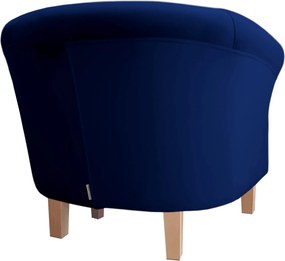 Fotel Milo tkanina Welur wygodny fotel tapicerowany do salonu i sypialni : Kolor nogi - Drewno, Kolor tkaniny - VELVET - MG16, Wysokość nogi - 15 cm