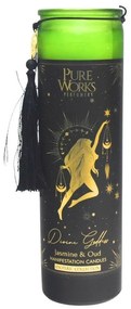 Arome Świeca organiczna Jasmine&amp;Oud 300 g wkolorowym wysokim szklanym słoiku z frędzelkiem