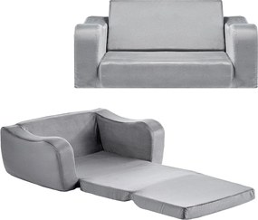 Kanapa SucceBuy dla Dzieci 2w1 Przekształcana w Leżankę, Składana i Miękka Sofa dla Maluchów, z Podłokietnikami, z Gąbki 28D i Krótkim Włosiem