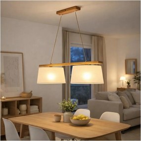 Lampa wisząca na kablu AIDA 2xE27/60W/230V śr. 35 cm dąb