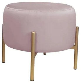 Pufa WILFRED MG VELVET jasnoróżowa/złota ATOS