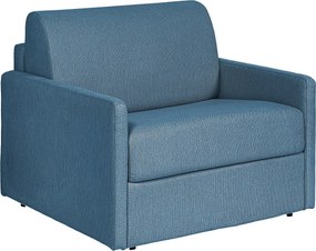 Fotel rozkładany typu express z niebieską tapicerką - Materac 14 cm - CALIFE