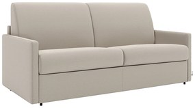 Kanapa 3-osobowa z ekspresowym mechanizmem rozkładania z tkaniny CALIFE - Kolor: beżowy - Wymiary miejsca do spania: 140 cm - Materac 14 cm
