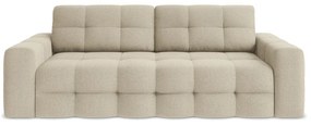 Jasnobrązowa rozkładana sofa z materiału bouclé 255 cm Milu – Makamii