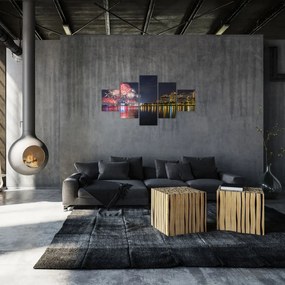 Obraz fajerwerków w Singapurze (125x70 cm)