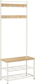 Ściana do przedpokoju TIMI z szafką na buty 170x75 cm, dąb/biały