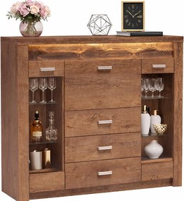 Komoda z barkiem i witryną jesion jasny B1-H12