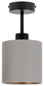 Lampa sufitowa czarna jednopunktowy spot z szarym abażurem C-1010SC-GR