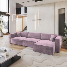 Masseno Narożnik TOLMO z funkcją spania i pojemnikiem na pościel Narozniki L, Rozkładana sofa - Wrzosowy, MONOLITH 62