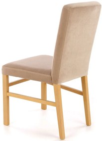 Beżowe drewniane krzesło tapicerowane - Combra 3X