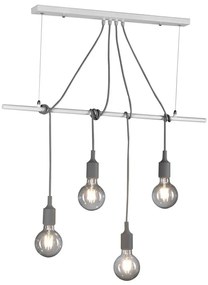 ONLI - Żyrandol na lince WIRE 4xE27/15W/230V szary/biały