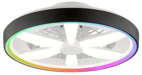 Brilliant - Wentylator sufitowy LED RGBW GAIANO LED/48W/230V czarny +DO