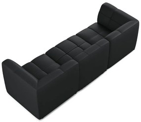 Czarna sofa z imitacji skóry 255 cm Aloha – Makamii