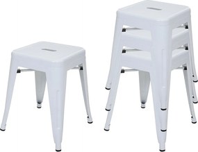 Taboret MCW-A73 (zestaw 4 sztuk),  biały