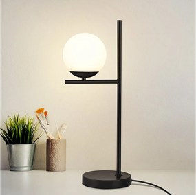 NETTLIFE Lampa stołowa Lampka nocna do salonu E27 Czarna nowoczesna szklana konstrukcja Vintage Retro Industrialna lampa stołowa z 1,5M