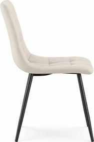 Zestaw 4 kremowych krzeseł pikowanych M7-S13