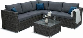 Zestaw narożnikowy rattanowy MALIBU dla 5 osób (szary)