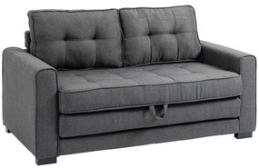 HOMCOM Sofa rozkładana 2-osobowa aksamitna niebieska z funkcją spania kompaktowa do małych mieszkań | Aosom PL