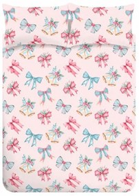 Różowa pościel dwuosobowa 230x220 cm Bows And Bells – Catherine Lansfield