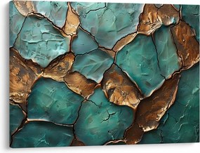 Obraz - Zielono-złoty obraz (70x50 cm)