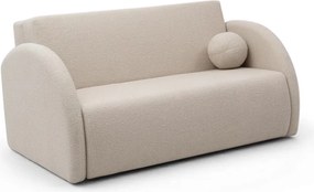 Sofa rozkładana Nubi trzyosobowa 140 cm z pojemnikiem - jasny beżowy boucle Quelle 03