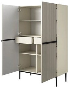 Komoda wysoka Nicole 100 cm - kaszmir / czarne nóżki