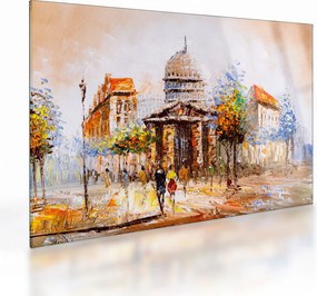 Obraz na szkle - Malowana miejska pamiątka (70x50 cm)