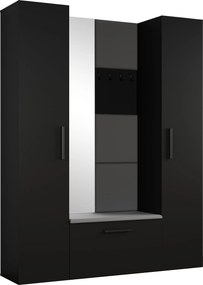 Masseno Garderoba MODULO 160,6/204/40 cm do Przedpokoju Nowoczesna Czarna