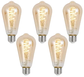 Zestaw 5 Inteligentna ściemniana żarówka LED E27 ST64 bursztynowa 4,9W 320lm 2500K