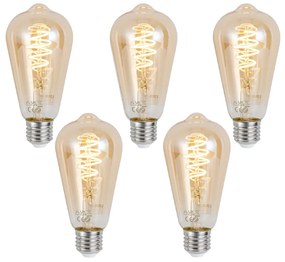 Zestaw 5 inteligentnych żarówek LED E27 z możliwością ściemniania ST64 Amber 4,9W 320 lm 2500K Zigbee